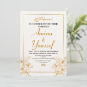 Editable Islamic Nikkah Invitation  Kaart (Staand voorkant)