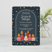 Editable Jingle & Mingle Holiday Party Invitation Kaart (Staand voorkant)