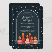Editable Jingle & Mingle Holiday Party Invitation Kaart (Voorkant / Achterkant)