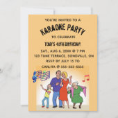 Editable Karaoke Birthday Party Kaart (Voorkant)