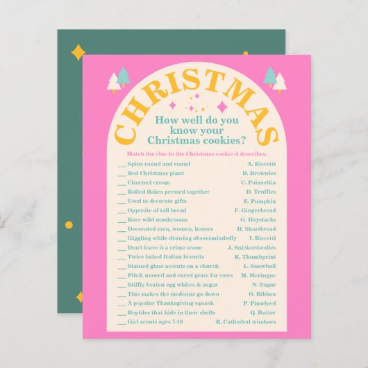 Editable, kerstkoekje, Vakantiekaart (Voorkant / Achterkant)