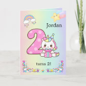 Editable Kids Birthday Invitation Cute Party Desig Kaart (Voorkant)