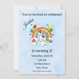 Editable Kids Birthday Invitation  Kaart