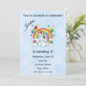 Editable Kids Birthday Invitation Kaart (Staand voorkant)
