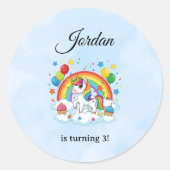 Editable Kids Birthday Sticker Cute Party Design (Voorkant)