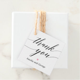 EDITABLE KLEUR Dank u Label Moderne Manuscript