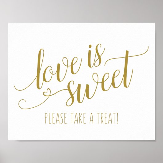EDITABLE KLEUR! Love is Sweet Calligraphy Sign Poster (Voorkant)