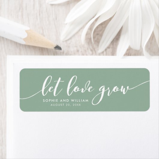 Editable Kleur Ontspan Script Laat Liefde Groeien Etiket (Insitu)