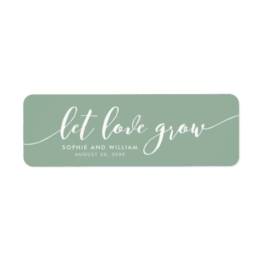 Editable Kleur Ontspan Script Laat Liefde Groeien Etiket (Voorkant)