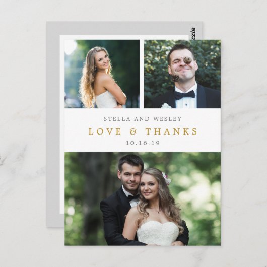 EDITABLE KLEUR VOOR schone collage Dank u Briefkaa Briefkaart (Voorkant / Achterkant)