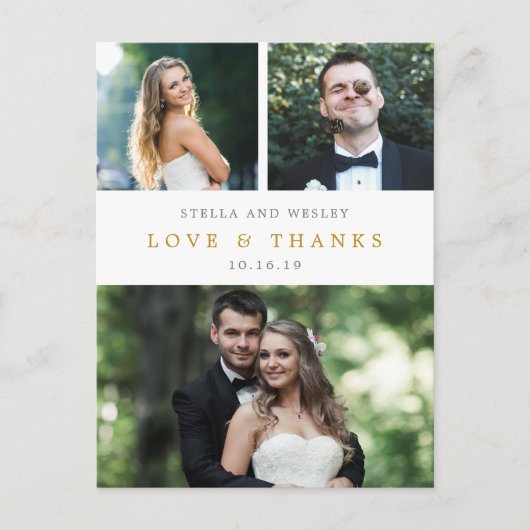 EDITABLE KLEUR VOOR schone collage Dank u Briefkaa Briefkaart (Voorkant)