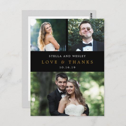 EDITABLE KLEUR VOOR schone collage Dank u Briefkaa Briefkaart (Voorkant / Achterkant)