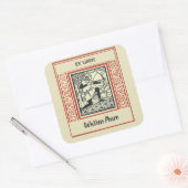 Editable Kneeling Archer Bookplate Vierkante Sticker (Envelop)