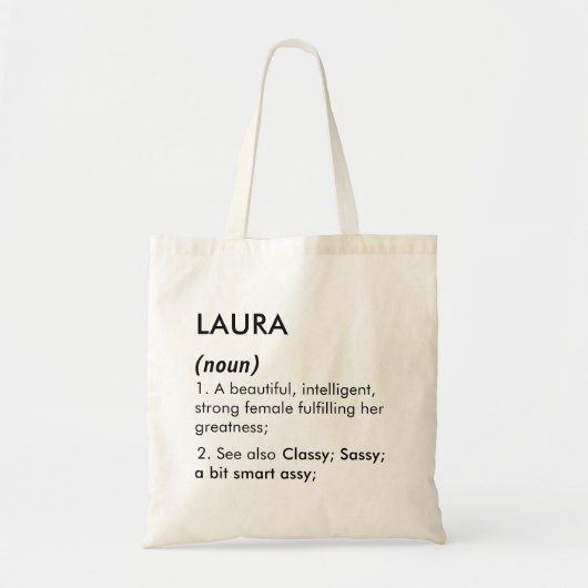 Editable Laura name definition, custom name Tote Bag (Voorkant)