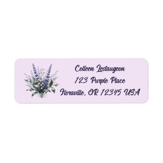 Editable Lavender and Lily of the Valley Address Etiket (Voorkant)