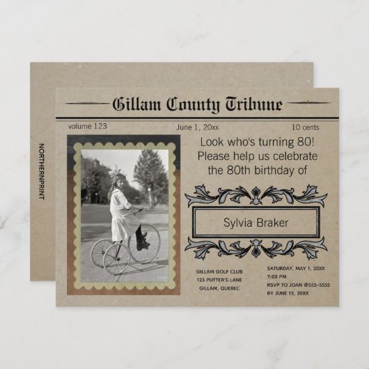 Editable Lees alles over het  van de geboorte Kaart (Voorkant / Achterkant)