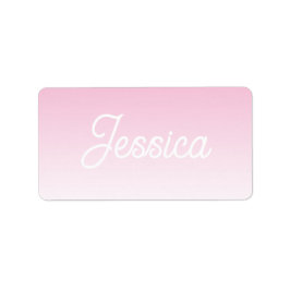 (Editable) Light Pink Color Ombre & Your Text Etiket