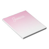 (Editable) Light Pink Color Ombre & Your Text Notitieblok (Schuin)