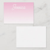 (Editable) Light Pink Color Ombre & Your Text Notitiekaartje (Voorkant / Achterkant)