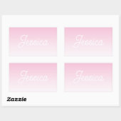 (Editable) Light Pink Color Ombre & Your Text Rechthoekige Sticker (Vel)