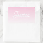 (Editable) Light Pink Color Ombre & Your Text Rechthoekige Sticker (Tas)