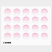 (Editable) Light Pink Color Ombre & Your Text Ronde Sticker (Vel)