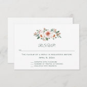 Editable Light Pink Roses Response Card RSVP Kaartje (Voorkant / Achterkant)