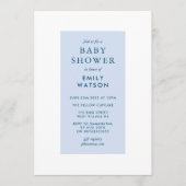 Editable Lijst Blue op Blue Boy Baby shower Kaart (Voorkant)