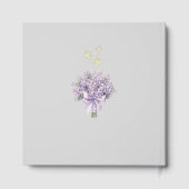 Editable Lilac Floral and Gold Wedding Guestbook Gastenboek (Achterkant)