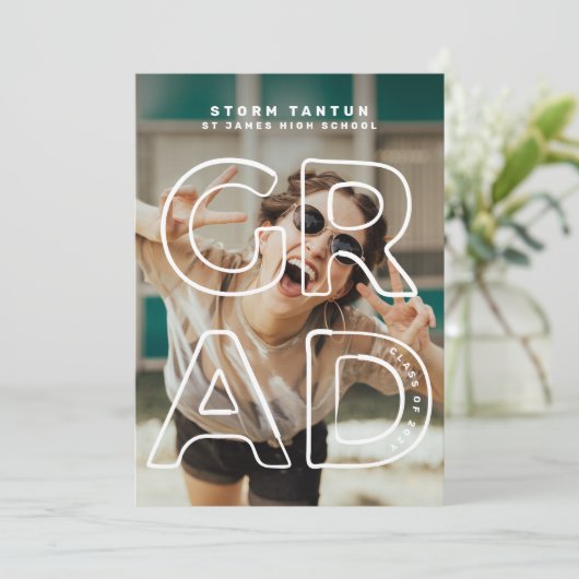 Editable LINE HOLLOW AFSTUDEERDER hedendaags 2023 Aankondiging (Staand voorkant)