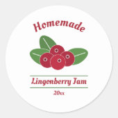 Editable Lingonberry Jam Label Sticker (Voorkant)