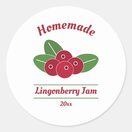 Editable Lingonberry Jam Label Sticker (Voorkant)