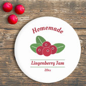 Editable Lingonberry Jam Label Sticker