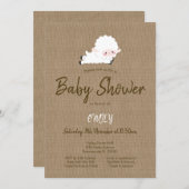 Editable Little Lamb Invitation, Lamb Baby shower Kaart (Voorkant / Achterkant)