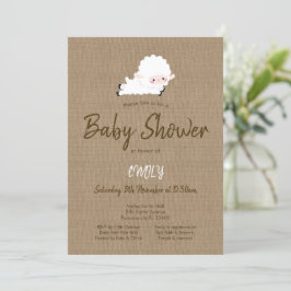 Editable Little Lamb Invitation, Lamb Baby shower Kaart