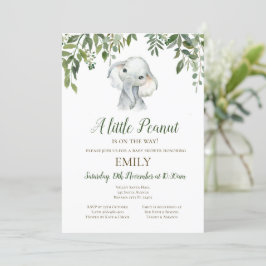 Editable Little Peanut Elephant Invitation, Baby Kaart