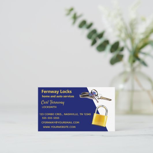 Editable Locksmith Visitekaartje (Staand voorkant)