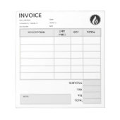 Editable Logo Invoice Notitieblok (Voorkant)