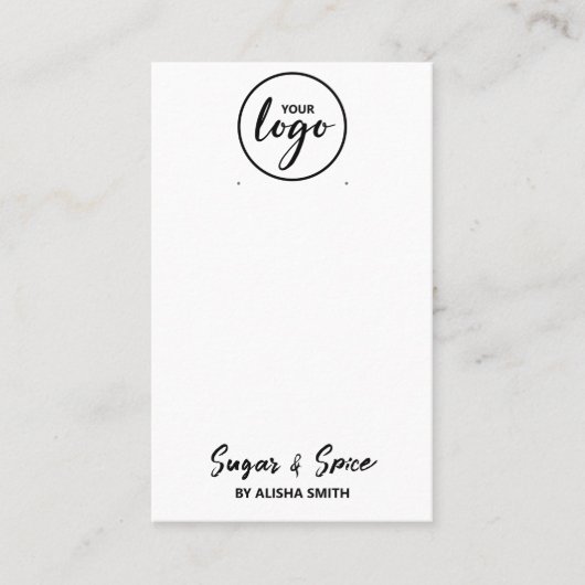 Editable Logo White Kaarten Verpakking bewerken Visitekaartje (Voorkant)