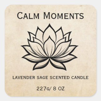 Editable Lotus Flower Product Vierkante Sticker