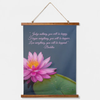 Editable Lotus rechter niets vergeeft alles Hangend Wandkleed