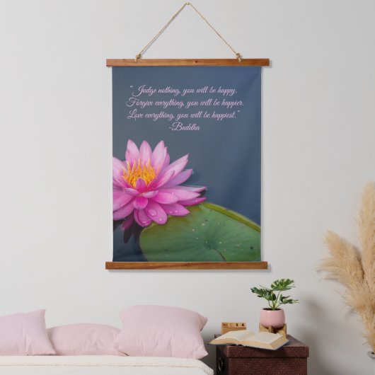 Editable Lotus rechter niets vergeeft alles Hangend Wandkleed (Slaapkamer)
