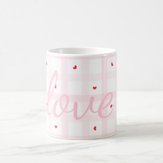 Editable Love Heart Pattern Cute Romantic Seamless Koffiemok (Center)