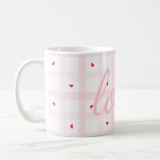 Editable Love Heart Pattern Cute Romantic Seamless Koffiemok (Links)