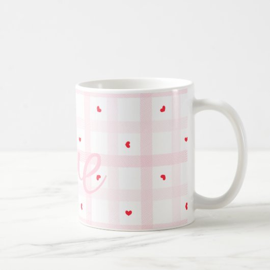 Editable Love Heart Pattern Cute Romantic Seamless Koffiemok (Rechts)