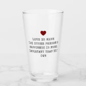 Editable Love Quote Valentine's Glas (Voorkant)