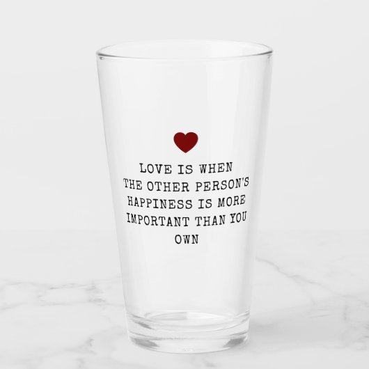 Editable Love Quote Valentine's  Glas (Voorkant)