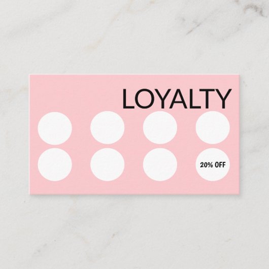 Editable Loyalty Business Card Template in Roze Visitekaartje (Voorkant)