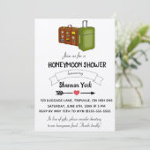 Editable Luggage Honeymoon Shower Kaart (Staand voorkant)