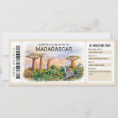 Editable Madagascar Trip Boarding Pass Ticket Kaart (Voorkant)